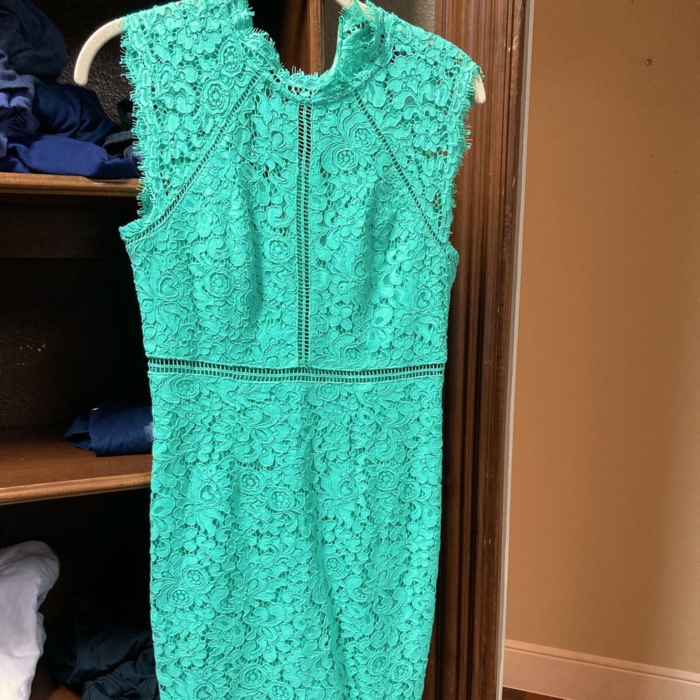 Bardot lace mint green teal dress